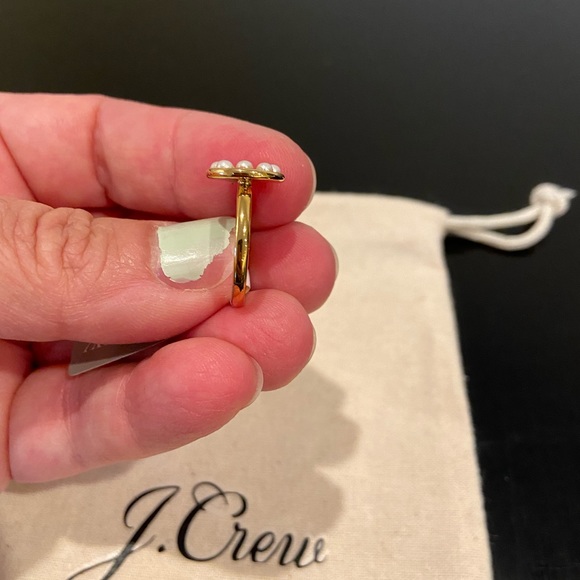 NWT preppy dainty minimalist J. Crew gold plated Pearl Dot Disc Ring size 6 - Picture 11 of 14